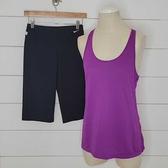 Nike Pants - LOT NIKE Dri-Fit medium purple tank black leggings